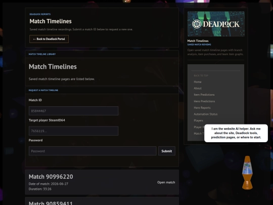 deadlockMatchTimelines screenshot