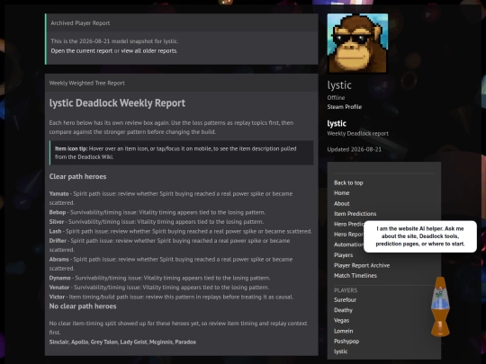 player-report-archive/lystic-2026-08-21 screenshot