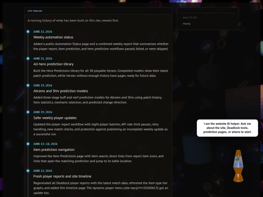 site-timeline screenshot