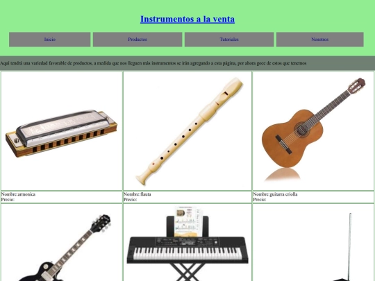 music/productos screenshot