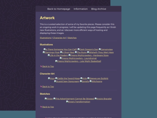 blog/about screenshot