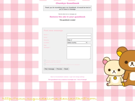 ChunkysGuestbook screenshot