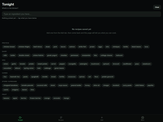 recipes screenshot