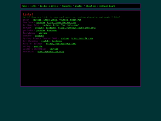 links screenshot