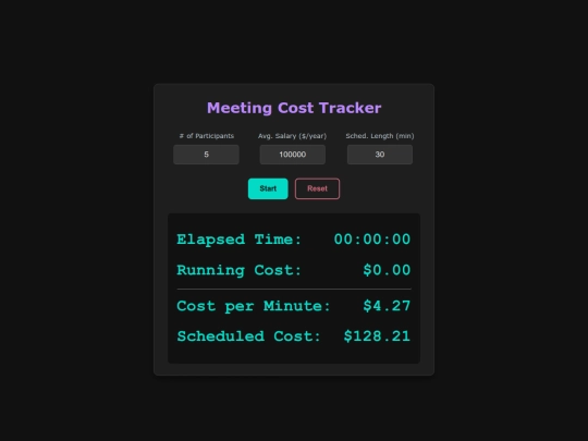 meetingcosttracker screenshot