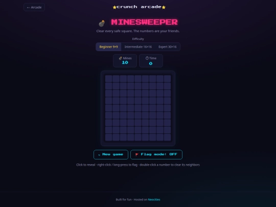 supa cool games/minesweeper screenshot