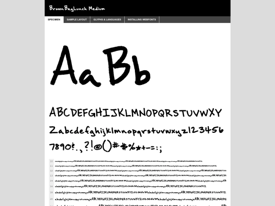 fonts/brownbaglunch-demo screenshot