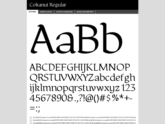 fonts/cokanut-demo screenshot