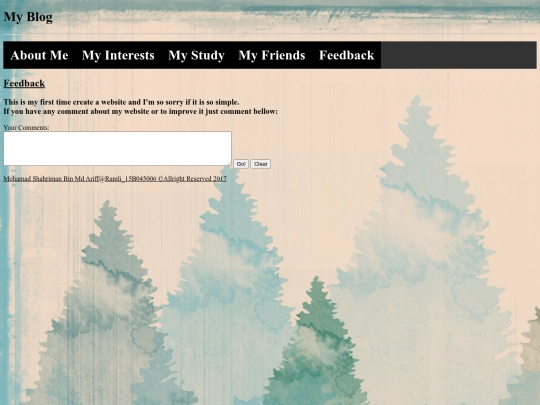 Feedback screenshot