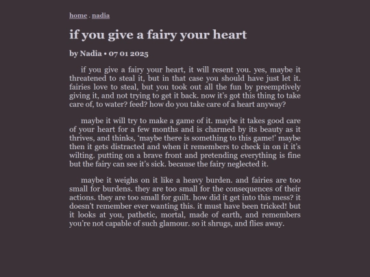 writing/fairyheart screenshot