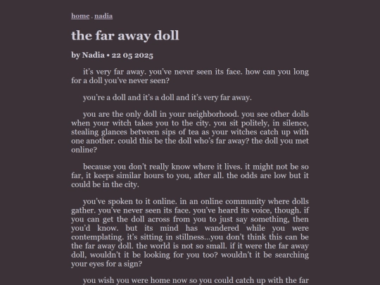 writing/farawaydoll screenshot