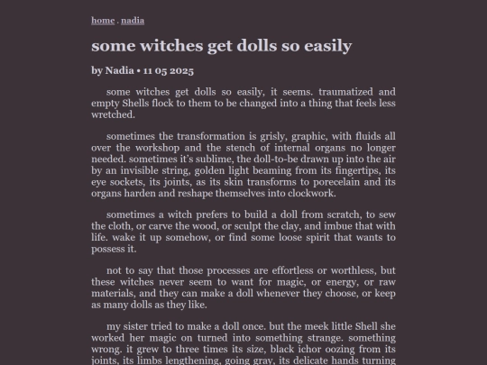 writing/somewitches screenshot