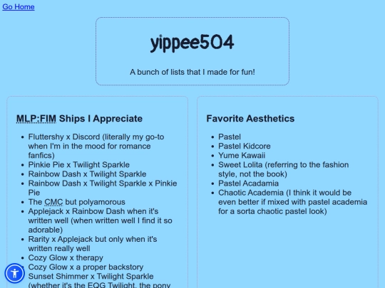 lists screenshot