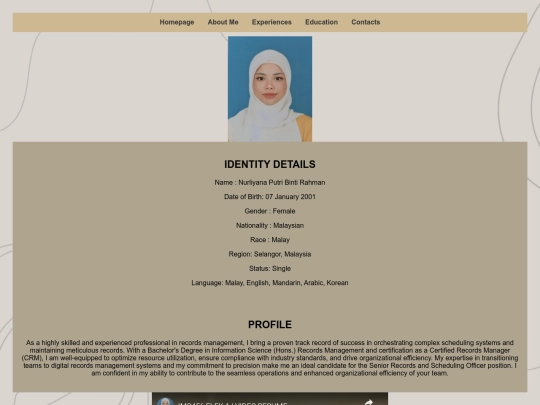 aboutme screenshot
