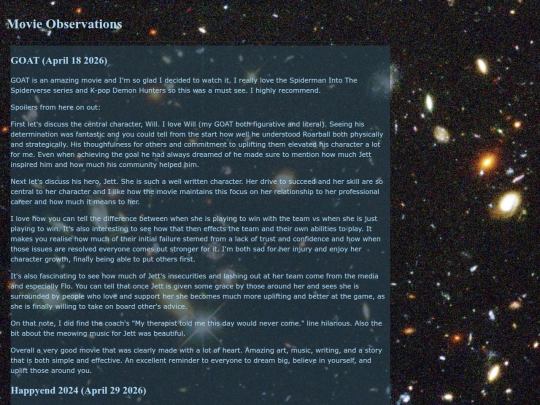 movie thoughts screenshot