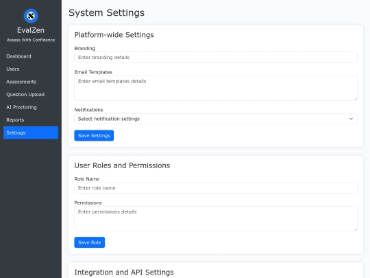 admin/settings screenshot