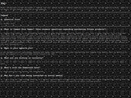 main/faq screenshot