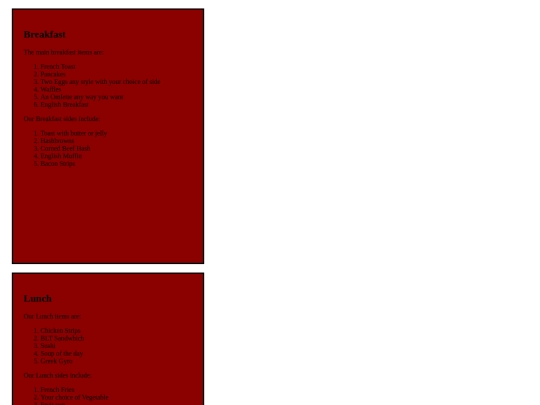 ResturantMenu screenshot