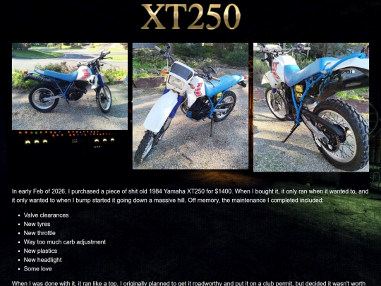 xt250 screenshot