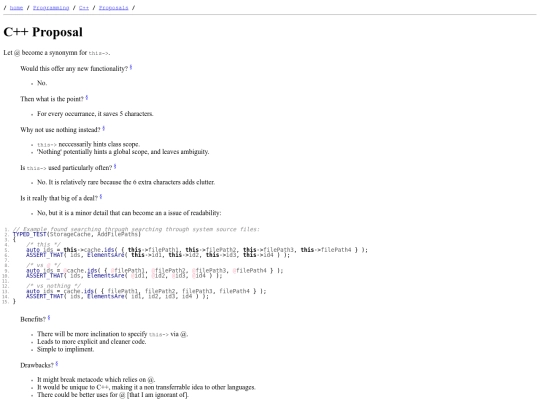 Programming/C++/Proposals/synonymns-for-'this'-keyword screenshot