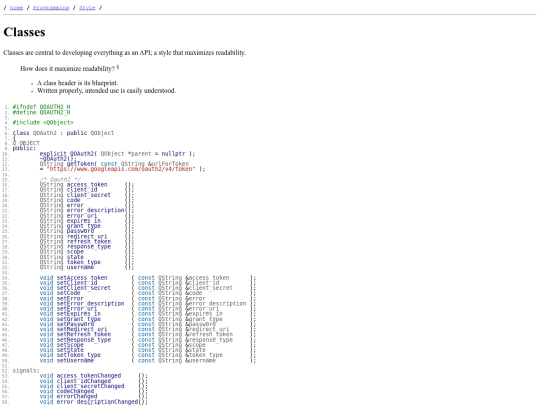 Programming/Style/classes screenshot