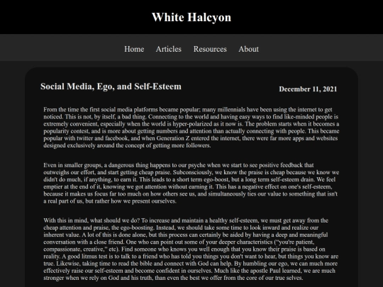 articles/Self-Esteem screenshot