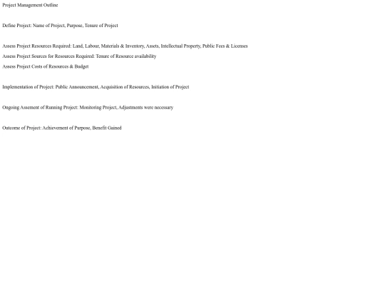 Project Management Outline screenshot