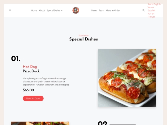 Sitio web empresarial/special-dishesING screenshot