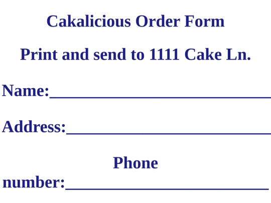 Order screenshot