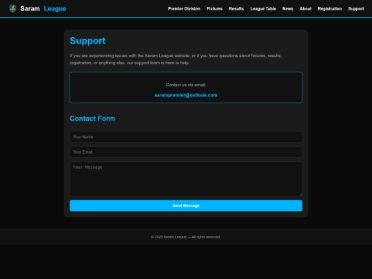 support screenshot