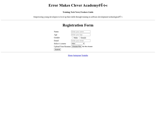 Register for course/register screenshot