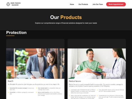products screenshot