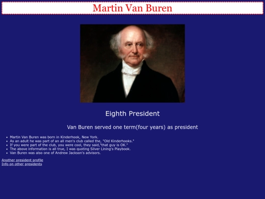 presidentprofileminiproject screenshot