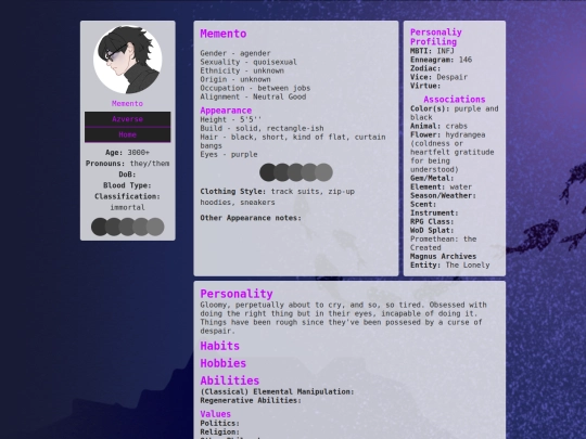 azverse/chara/memento screenshot