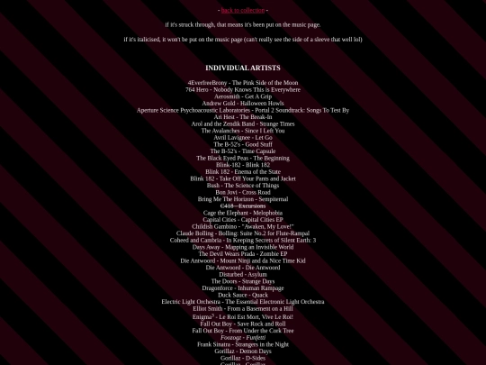 cds/the list screenshot