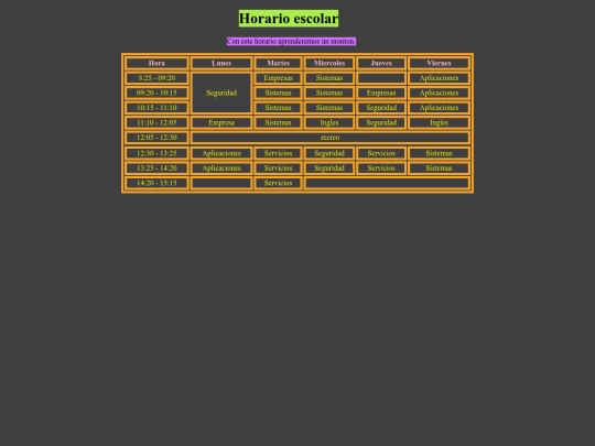 horario screenshot