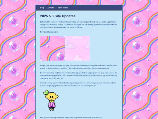 blog/posts/2025-5-3-Site-Updates screenshot