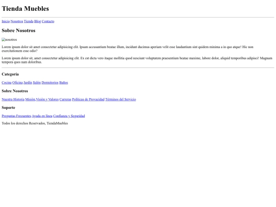 Trabajos/tiendamueble/nosotros screenshot