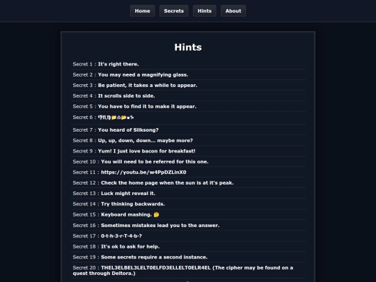 hints screenshot