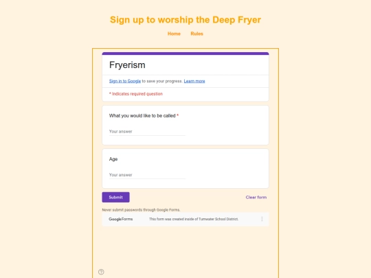 signup screenshot