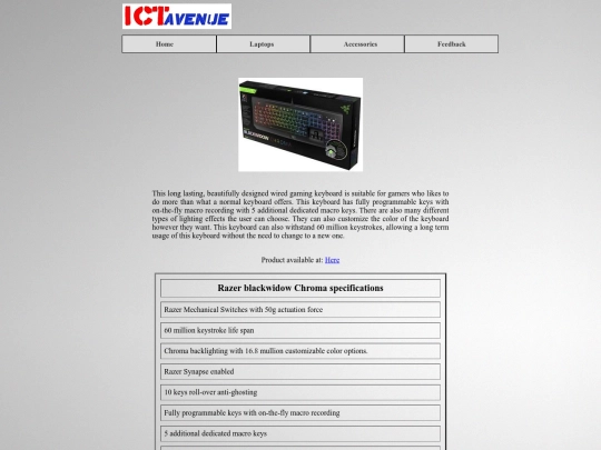 Blackwidow-Chroma-information-page screenshot