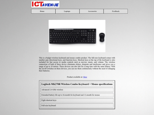 Logitech-MK270R-information-page screenshot