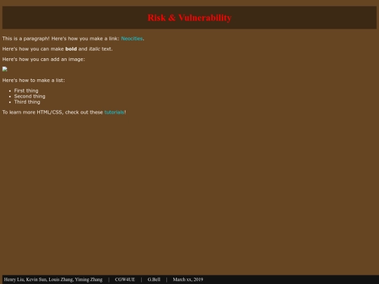Risk screenshot
