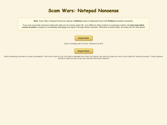 Scam Wars NotePad Nonsense/note screenshot