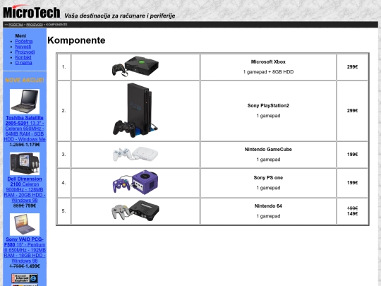 product/konzole screenshot