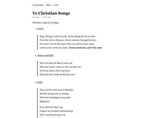 blog/songs-for-christians-by-ye screenshot