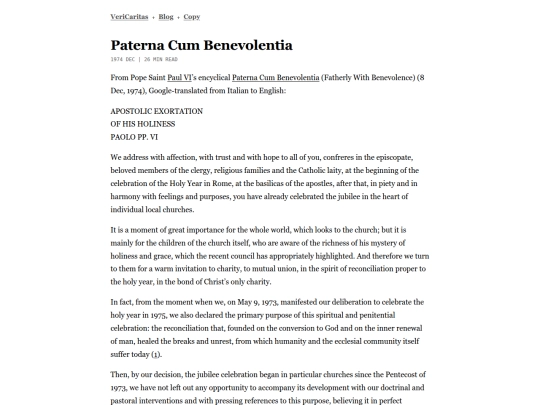 copy/magisterium/pope/paul-vi/paterna-cum-benevolentia screenshot