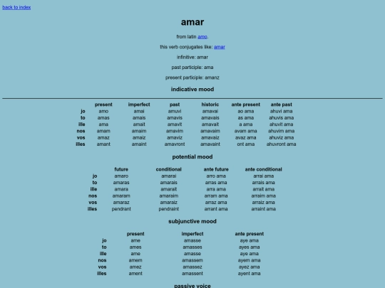 romant/conjugation/amar screenshot