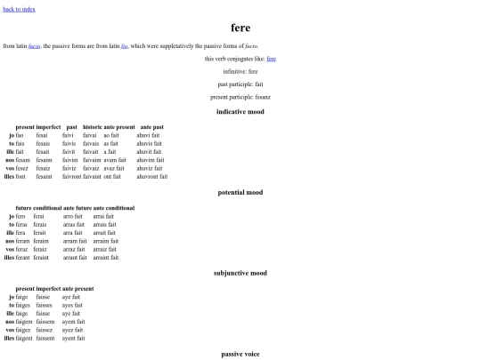 romant/conjugation/fere screenshot
