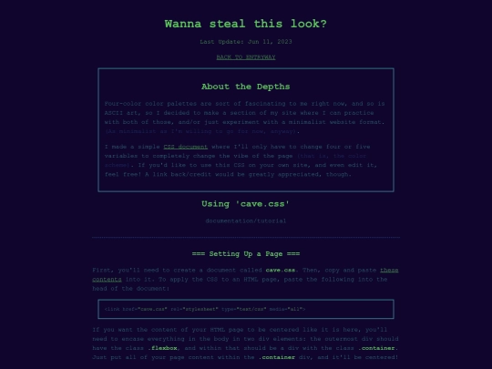 depths/about screenshot